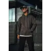 Üç İplik Penye Kapşonlu Basic SweatShirt - Antrasit