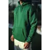Üç İplik Penye Kapşonlu Basic SweatShirt - Haki