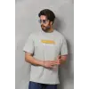 Unisex Basic Bisiklet Yaka Oversize T-Shirt - Gri