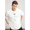 Unisex Baskılı Oversize T-Shirt - Beyaz