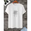 Unisex Baskılı Oversize T-Shirt - Beyaz