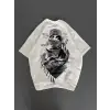 Unisex Baskılı Oversize T-Shirt - Beyaz