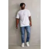 Unisex Baskılı Oversize T-Shirt - Beyaz