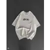 Unisex Baskılı Oversize T-Shirt - Beyaz