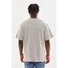Unisex Baskılı Oversize T-Shirt - Gri