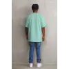 Unisex Baskılı Oversize T-Shirt - Mint Yeşili