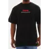 Unisex Baskılı Oversize T-Shirt - Siyah