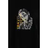 Unisex Baskılı Oversize T-Shirt - Siyah