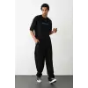 Unisex Baskılı Oversize T-Shirt - Siyah