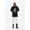 Unisex Baskılı Oversize T-Shirt - Siyah