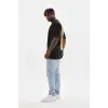 Unisex Baskılı Oversize T-Shirt - Siyah