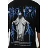 Unisex Baskılı Oversize T-Shirt - Siyah