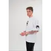 Unisex Bisiklet Yaka Baskılı Oversize T-Shirt - Beyaz