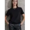 Unisex Kısa Kollu Bisiklet Yaka Basic Viskon Bluz