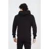 Unisex Tam Fermuarlı Kapşonlu  SweatShirt - Siyah