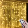 Uzaktan Kumandalı LED Perdeye Takılabilen Kancalı Işık Usb 3x3 Metre Peri Perde LED