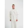 Uzun Kol Bisiklet Yaka Basic SweatShirt - Beyaz