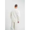 Uzun Kol Bisiklet Yaka Basic SweatShirt - Beyaz