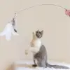 Vantuzlu Tüylü Zilli Olta Kedi Oyuncağı 2 Oltalı