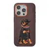 Venco Apple İphone 15 Pro Perma Desenli Kapak - Koyu Kahve