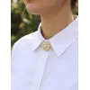 Vintage Model Gold Renk Düğme veya Manşet Broşu