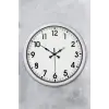 White Classic Modern 52 Cm Metal Duvar Saati