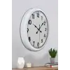 White Classic Modern 52 Cm Metal Duvar Saati