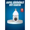 Wifi Güvenlik Kamerası Çift Kameralı Ampule Takılabilir Sensörlü