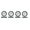 World Time Pro 4’lü Metal Siyah 36 cm Dünya Duvar Saati