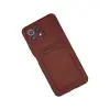 Xiaomi Mi 11 Lite Kılıf Kelvin Kartvizitli Silikon - Bordo