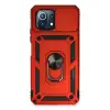 Xiaomi Mi 11 Lite Kılıf Pars Lens Yüzüklü Silikon - Kırmızı