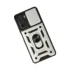 Xiaomi Poco F3 Kılıf Pars Lens Yüzüklü Silikon - Gümüş
