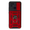Xiaomi Redmi 10c Kılıf Pars Lens Yüzüklü Silikon - Kırmızı