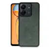 Xiaomi Redmi 13c Kılıf Aras Deri Kapak - Koyu Yeşil