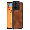 Xiaomi Redmi 13c Kılıf Aras Deri Kapak - Taba