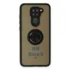 Xiaomi Redmi Note 9 Kılıf Montreal Yüzüklü Silikon Kapak - Siyah