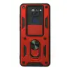 Xiaomi Redmi Note 9 Kılıf Pars Lens Yüzüklü Silikon - Kırmızı