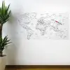 Yazılabilir Dünya Haritası Manyetik Duvar Stickerı 110 X 56 Cm (k95)