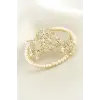 Yonca Çiçek İnci Taşlı Broş