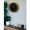 Zarif Klasik Stil 40 Cm Metal Gold Duvar Saati