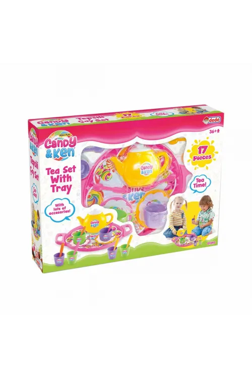 01593 CANDY TEPSİLİ ÇAY SET