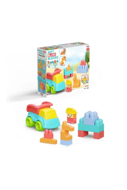 04123 YUMUŞAK BLOKİ BLOKLAR KAMYON SET 24 PARÇA