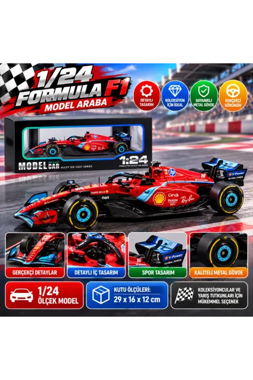 1/24 Formula F1 Kırmızı Model Araba
