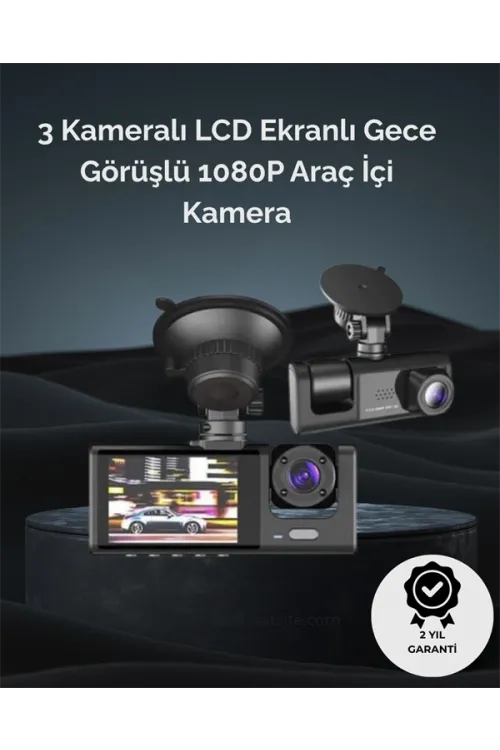 1. 3 Kameralı Full Hd Araç Kamerası – Ön, İç Ve Arka Görüş İle %100 Kapsama