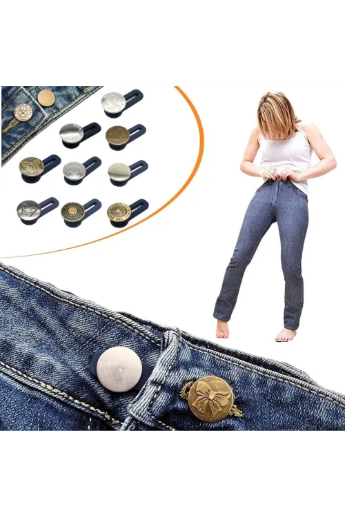 10 Adet Yedek Kot Düğmeleri Beden Genişletici