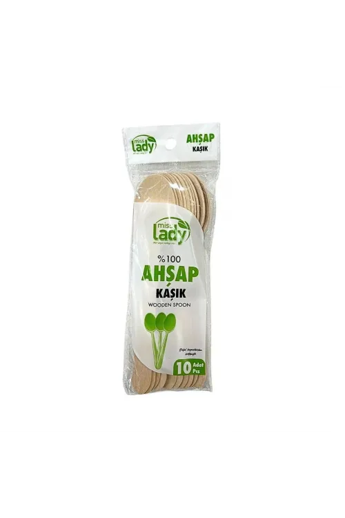 10li Lüks Ahşap Kaşık