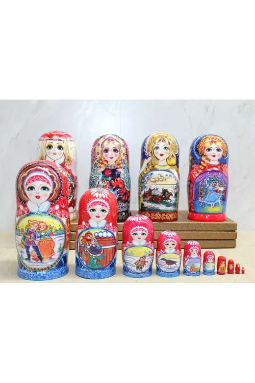 10lu Ahşap Matruşka Seti IEG4389