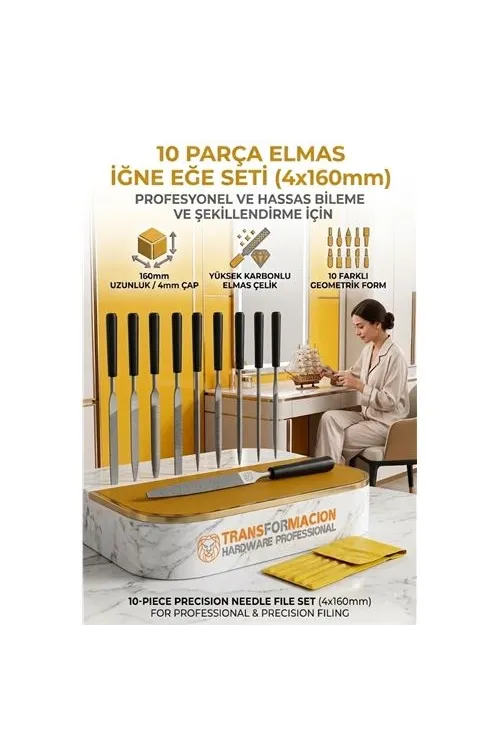 10lu İğne Eğe Seti 160mm | Saatçi Eğesi | Metal, Ahşap, Hobi, Modelcilik 723187