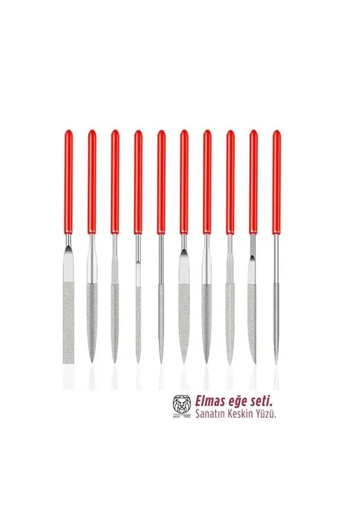 10lu Profesyonel Elmas Eğe Seti | Hassas Metal Ahşap Cam İşleme Törpüsü 722921