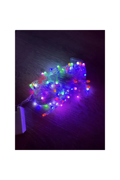 10 M 100 Led Damla Uçlu RGB Işık Şeffaf Kablo MZ-17-10